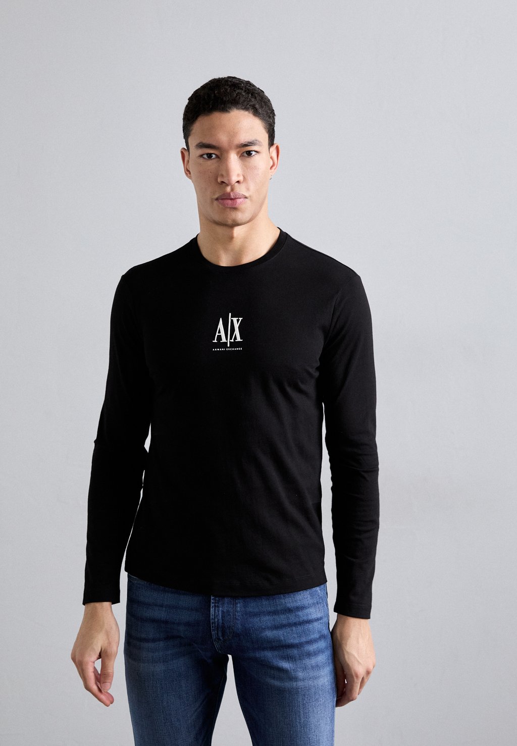 

Топ с длинными рукавами Armani Exchange, черный