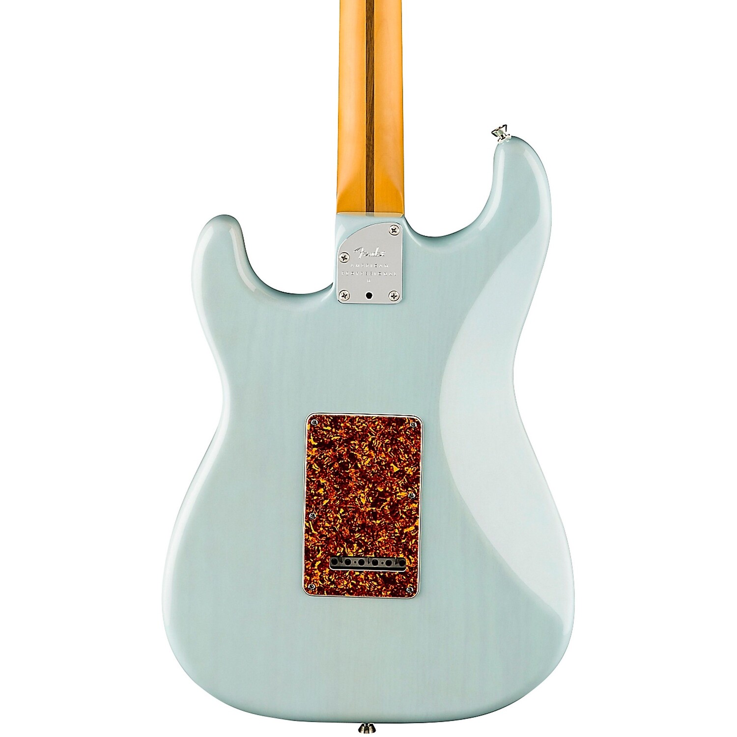 

Электрогитара Fender American Professional II Stratocaster Thinline, ограниченная серия, прозрачная, цвет Daphne Blue