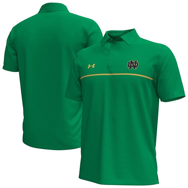 

Мужская поло Notre Dame Fighting Irish Playoff Chest Stripe в цвете келли грин Under Armour