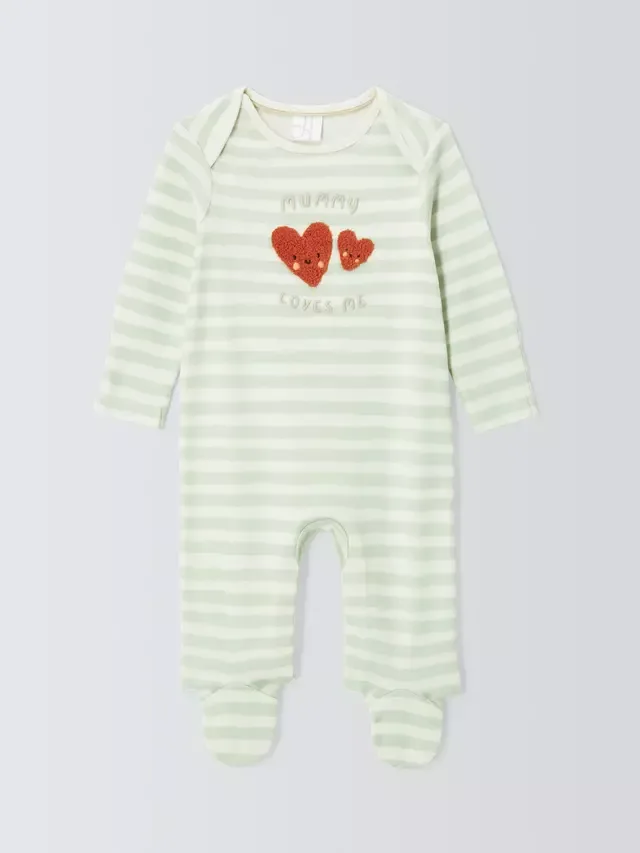 Спальный комбинезон Baby Mummy Loves Me, зеленый John Lewis