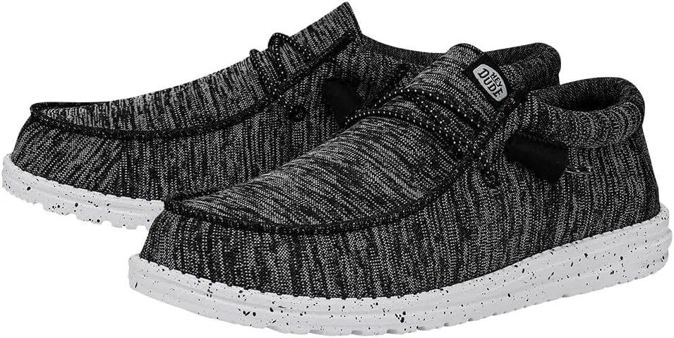 Лоферы HEYDUDE Wally Sport Knit, Black/White — фото 4