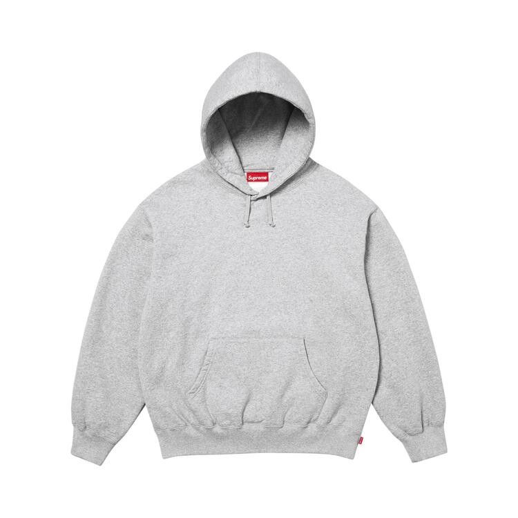 

Толстовка Supreme Satin Appliqué Hooded Sweatshirt, Heather Grey