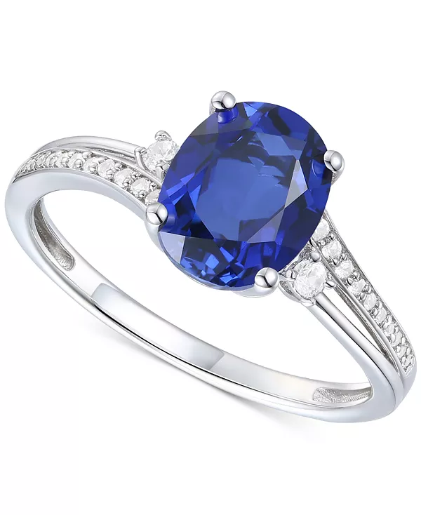 

Кольцо-Завиток с аметистом (1-1/2 карата tw) и выращенным в лаборатории белым сапфиром (1/8 карата tw) из стерлингового серебра с покрытием из 14-каратного золота (также с другими драгоценными камнями) Macy'S, sapphire