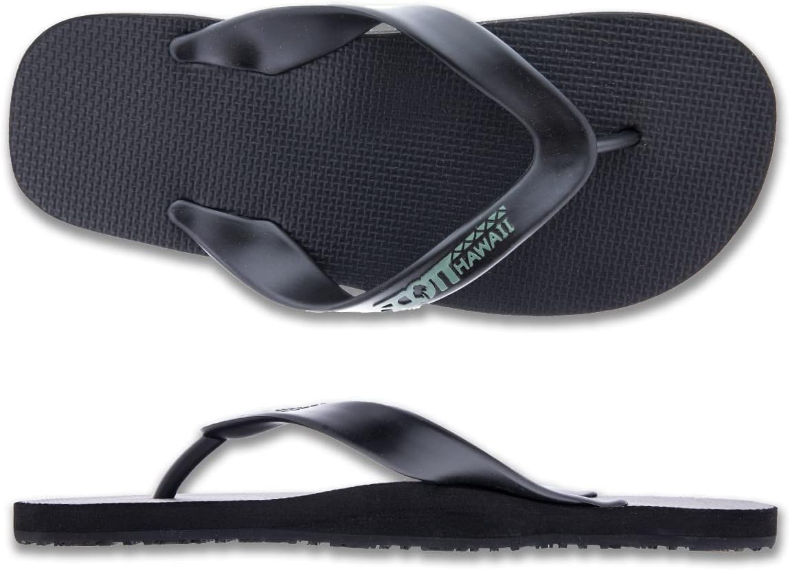 

Мужские шлепанцы Scott Hawaii Kumu с широкой гибкой резинкой, Двойная застежка, Пляжная обувь, Противоскользящие сандалии для лодки, Шлепанцы с низкой или отсутствующей аркой, черный