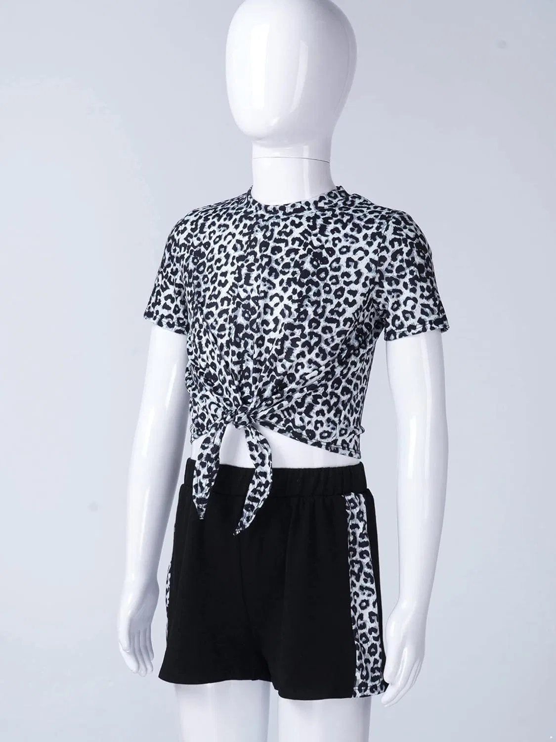 Детский спортивный костюм с леопардовым принтом Kaerm, 2 предмета, Black Leopard — фото 4
