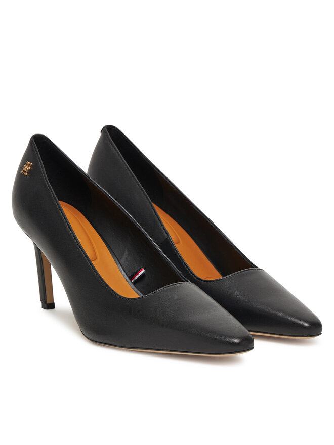 Туфли на высоком каблуке Logo Pump Slanted Hl FW0FW08993 Tommy Hilfiger, черный — фото 2