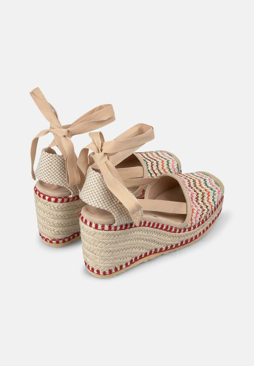 Туфли на каблуке CUÑAS CON PUNTERA REDONDEADA Y CIERRE CON CORDONES Alma Blue, красный — фото 3