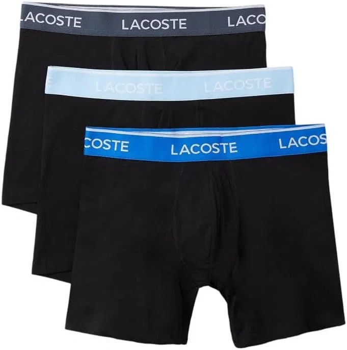 Боксеры Lacoste, Black With Navy Blue/Sky Mist/Ocean Blue Waistbands