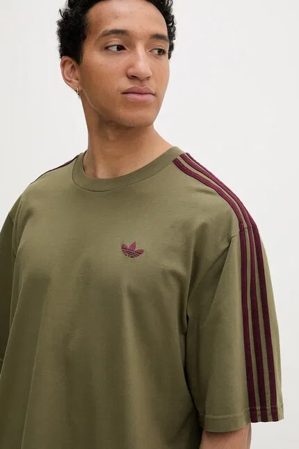 Футболка хлопковая T-shirt Adidas Originals, зеленый — фото 4