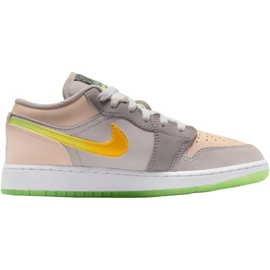 Jordan Air 1 устойчивые к истиранию низкие детские баскетбольные кроссовки gray pink для подростков — фото 3