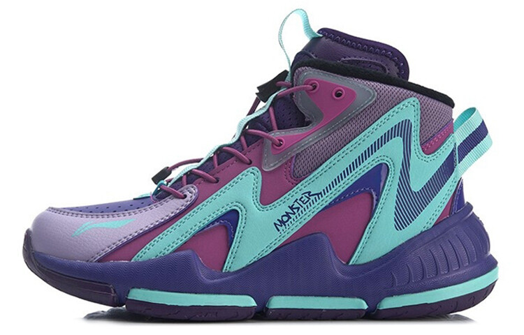 

Детские баскетбольные кроссовки GS High-top сине-фиолетовые Lining Young