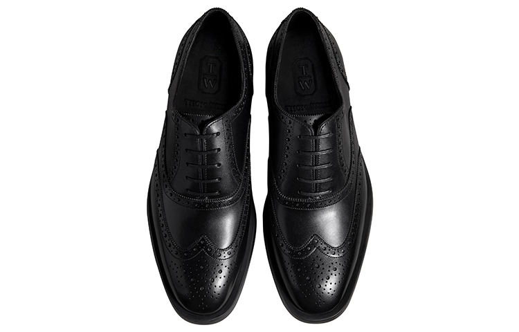 Классические оксфорды из телячьей кожи черные THOM WILLS, Black B811-K1 — фото 3