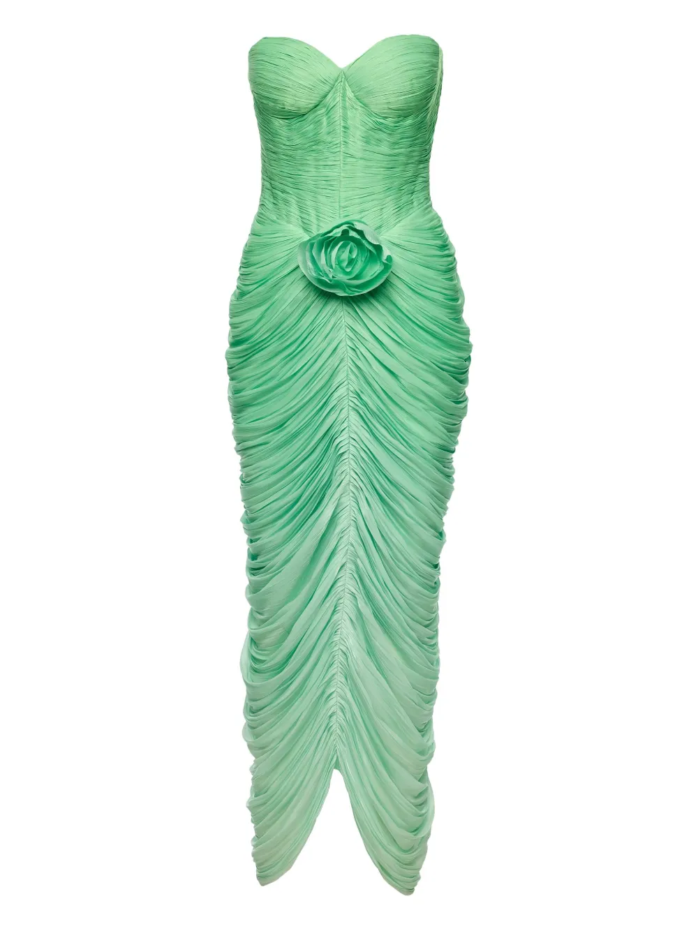 

Длинное платье с драпировкой, украшенное розами Ana Radu, зеленый