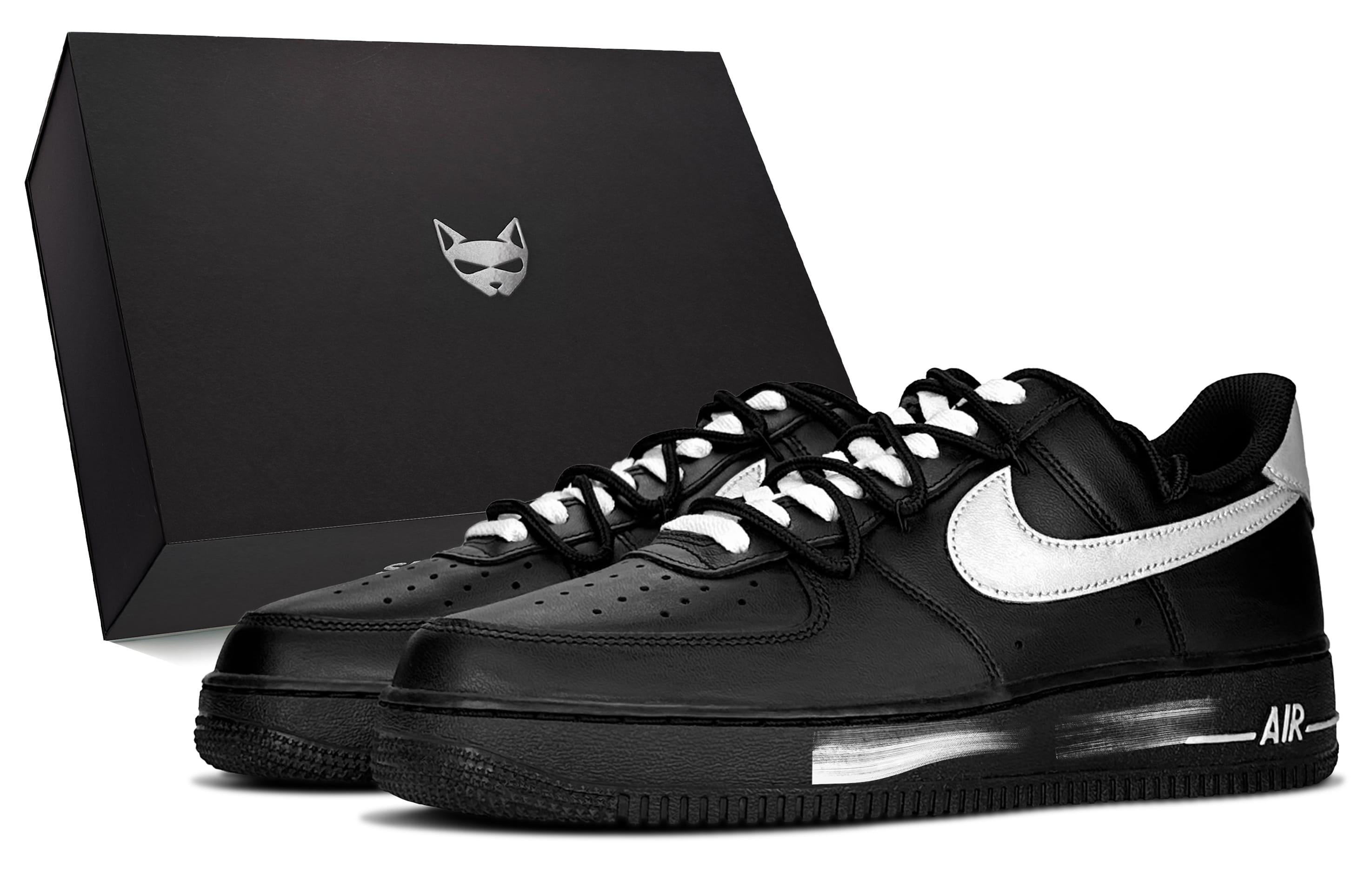 

Кроссовки Nike Air Force 1 Unisex низкие черные с серебром, цвет Silver Black Box