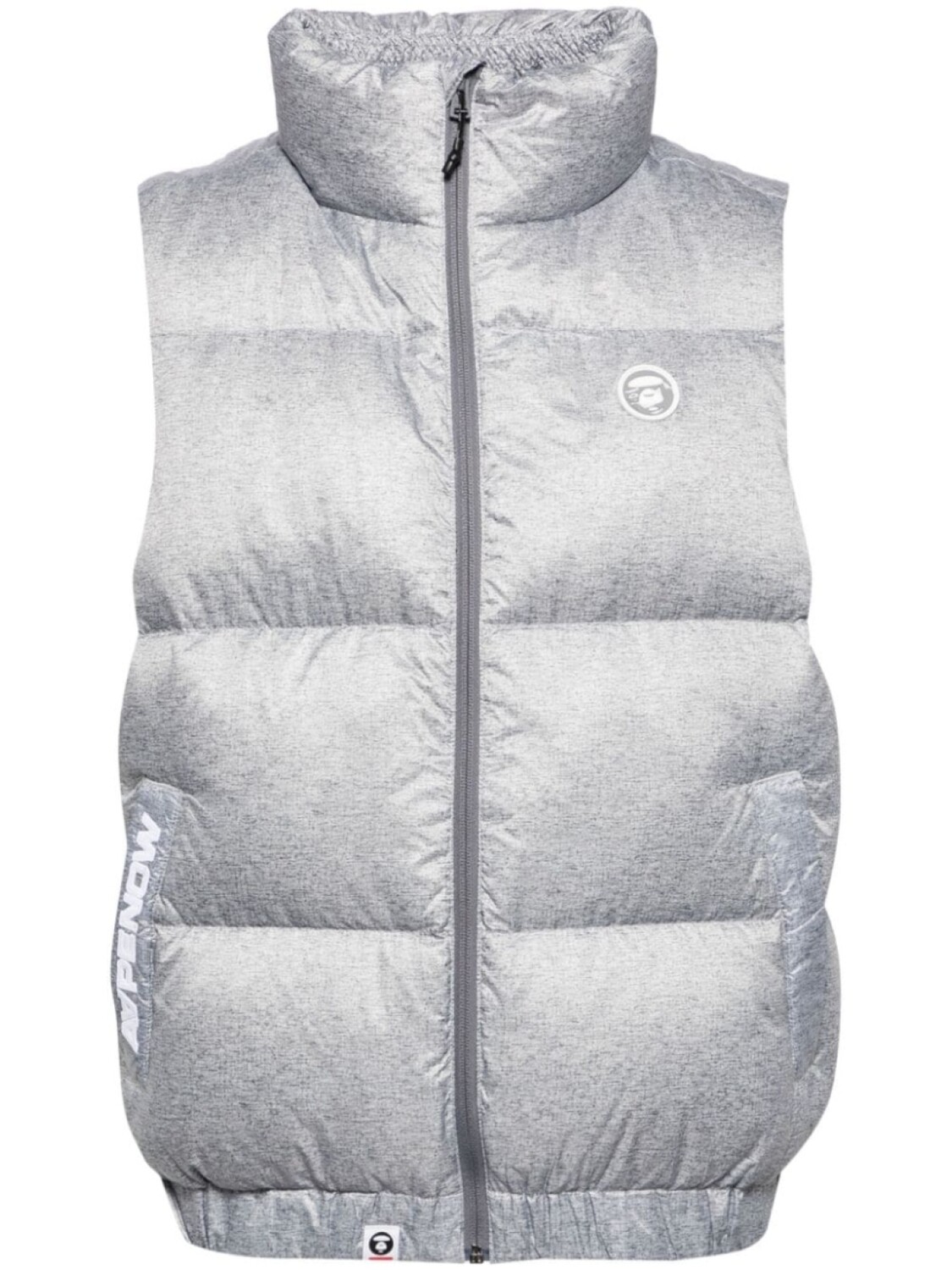 

AAPE BY *A BATHING APE дутый жилет с нашивкой-логотипом, серый