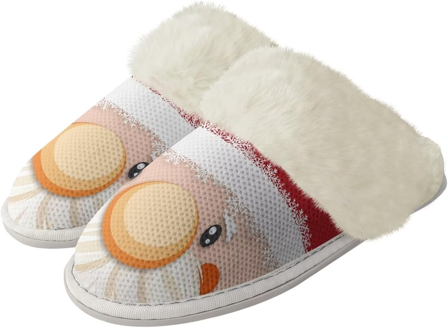 

Рождественские дизайнерские хлопковые тапочки для женщин и мужчин с противоскользящей подошвой для дома и улицы, удобные домашние тапочки, пушистые тапочки Zhangruoheng, Cute Santa Claus Prin