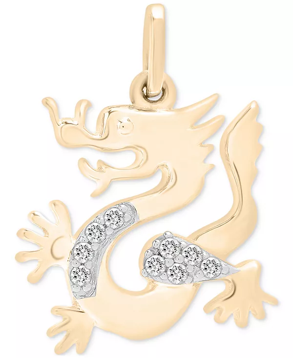 

Подвеска с китайским знаком зодиака и бриллиантами (1/20 карата) из 10-каратного золота, эксклюзивно в Macy's Wrapped, dragon