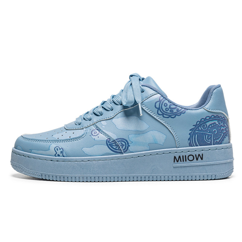 

MIIOW Мужские низкие скейтерские кеды синие, цвет Blue