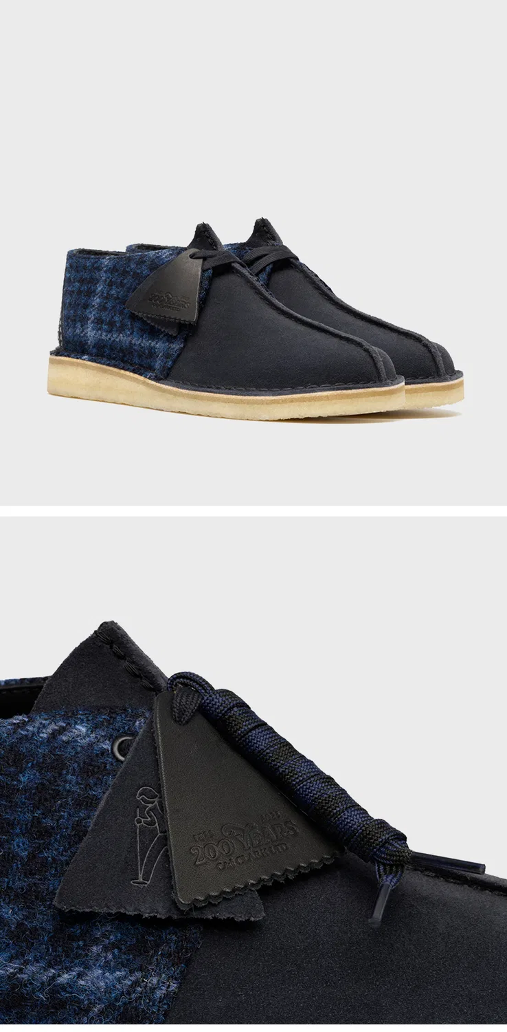 Мужские ботинки-дезерты Clarks Originals Desert Trek Navy Harris Tweed Combo — фото 3