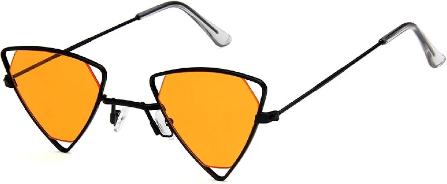 

Ретро-очки для мужчин небольшого размера с полой оправой, модные солнцезащитные очки для женщин в металлической оправе с защитой от УФ-излучения UV400 TKKTLLT, Black Orange