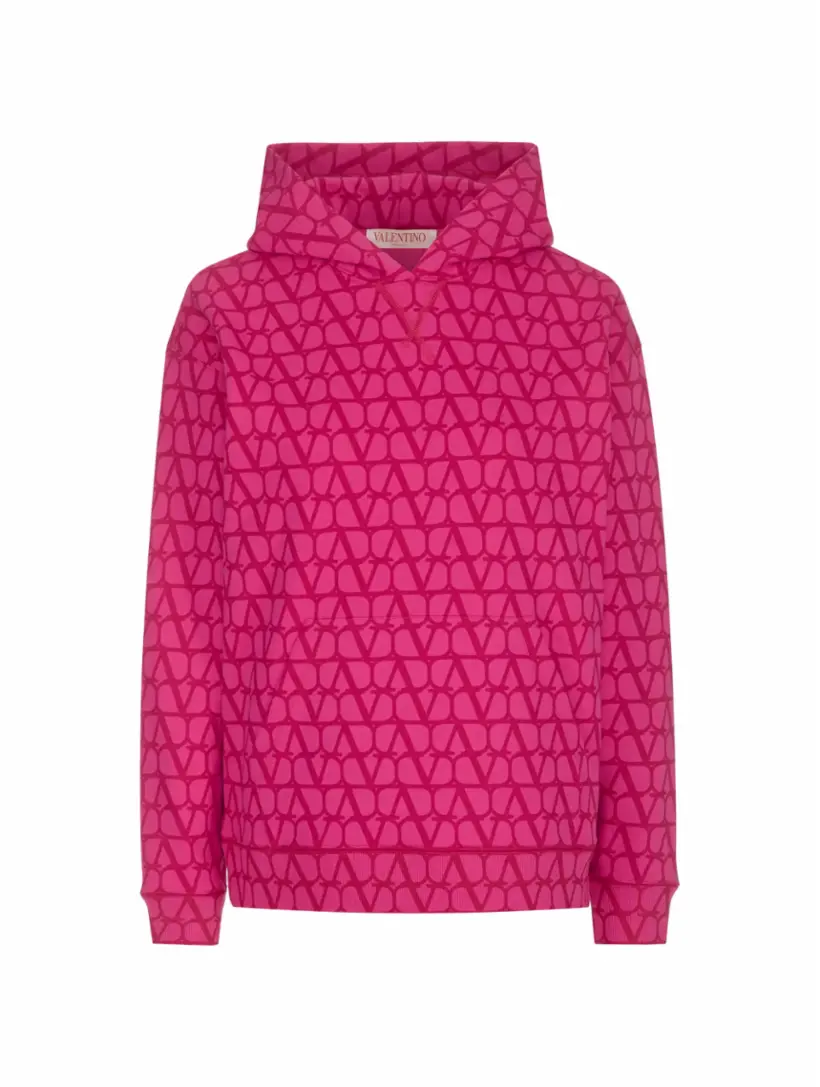 

Хлопковое худи Toile iconographe Valentino Garavani, розовый