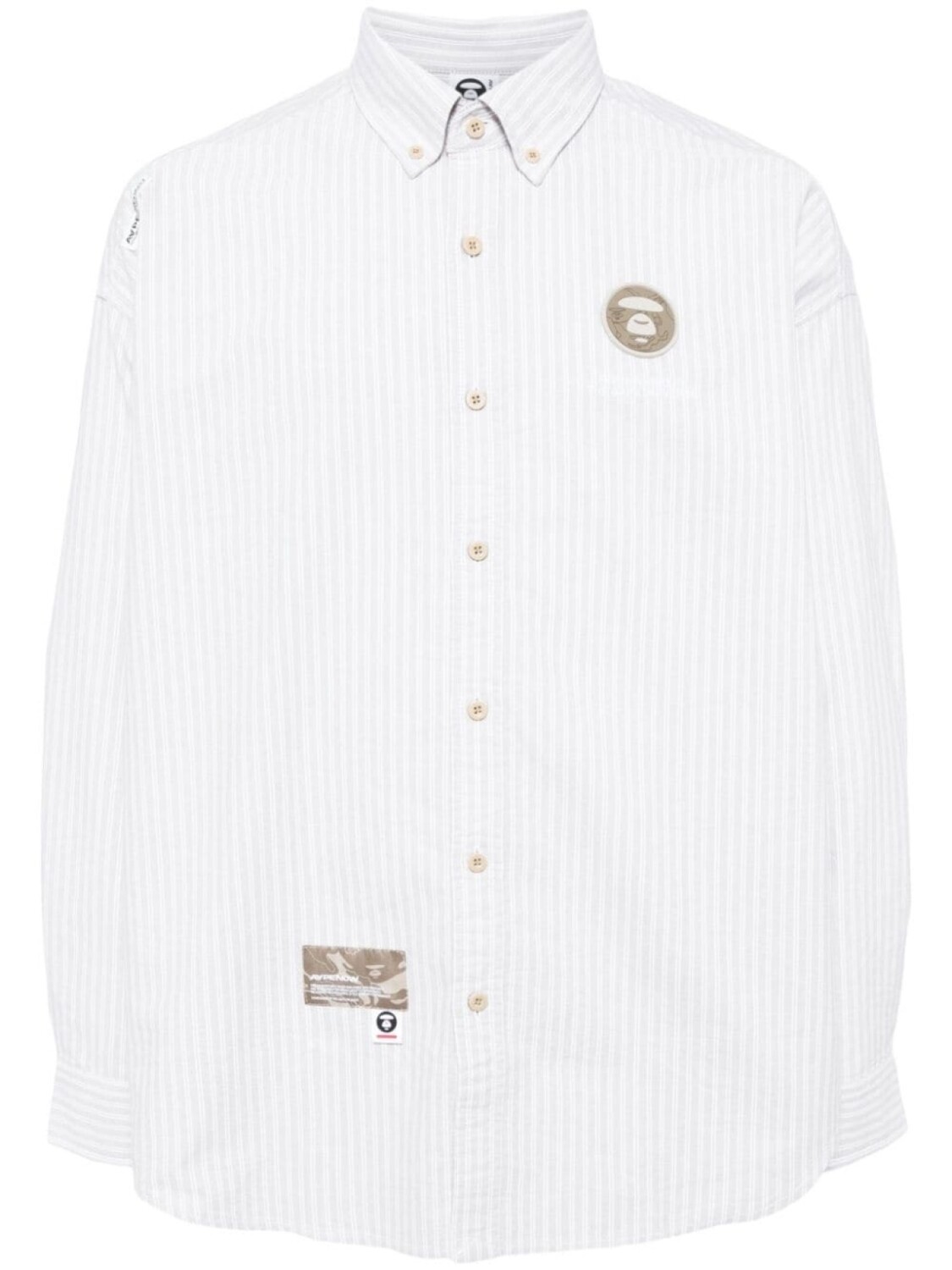 

Полосатая хлопковая рубашка AAPE BY *A BATHING APE, серый
