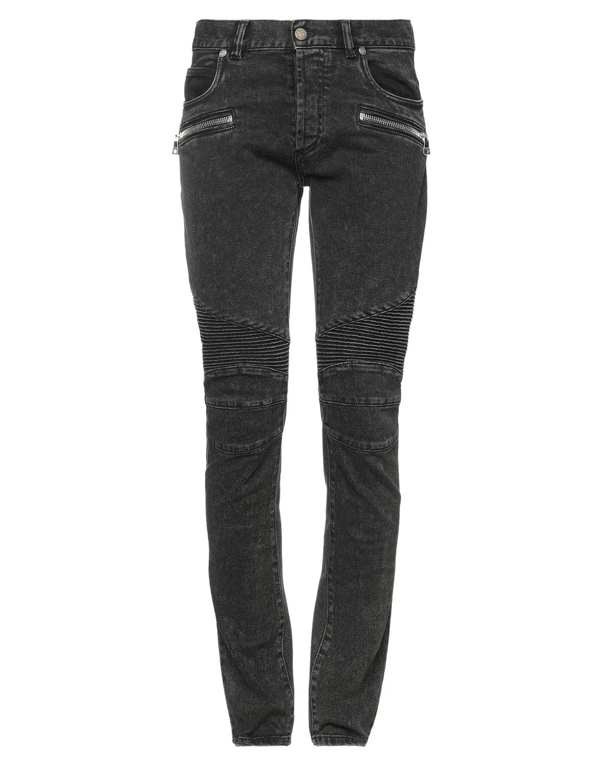 Джинсы скинни из денима BALMAIN черные
