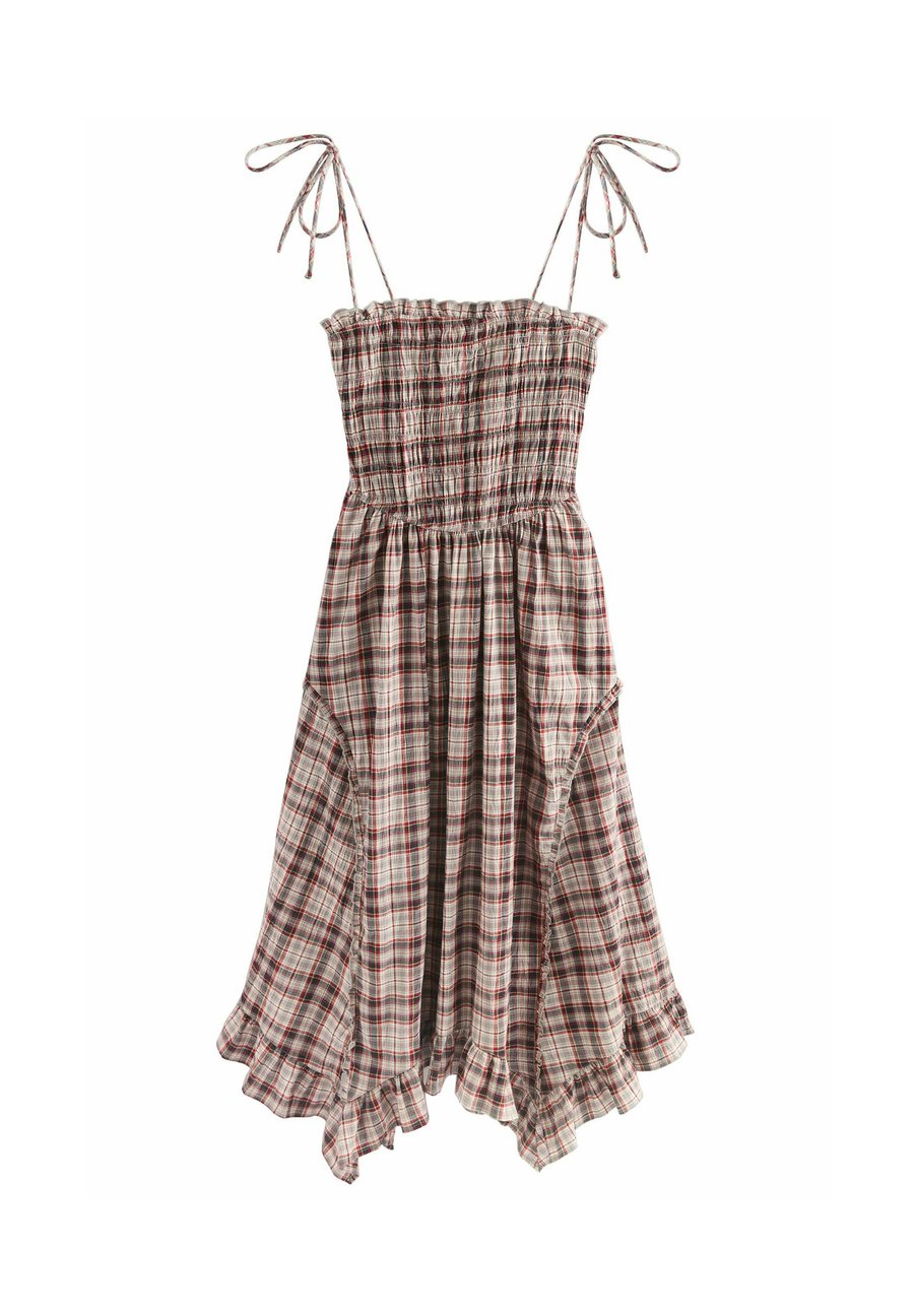 

Платье Next SHIRRED ASYMETRIC HEM, Charcoal Grey Check/Grey
