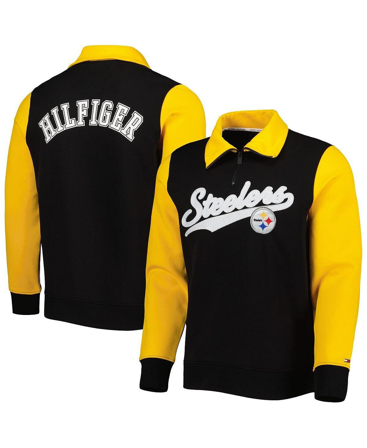 

Мужская черная, золотистая футболка с молнией четверти Pittsburgh Steelers Aiden Tommy Hilfiger, Черный, Мужская черная, золотистая футболка с молнией четверти Pittsburgh Steelers Aiden Tommy Hilfiger