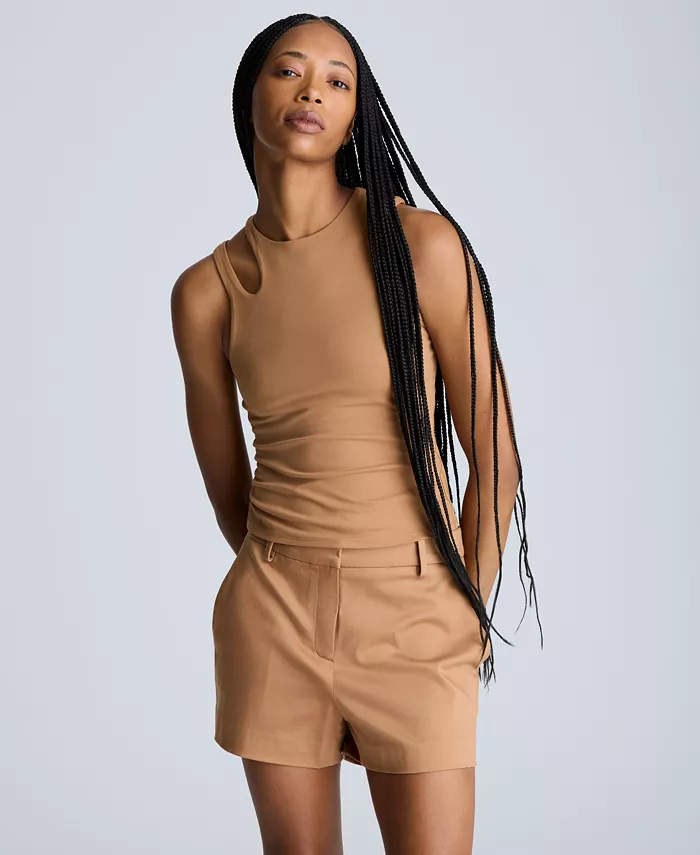 

Женский топ с вырезами и встроенным бюстгальтером Kenneth Cole, коричневый