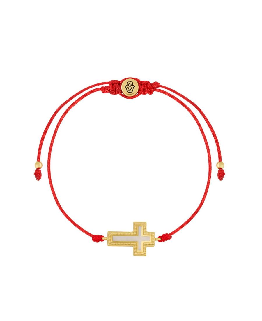 

Браслет Верное изобилие с крестом из перламутра и красной нитью Karma and Luck, Red