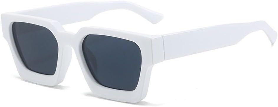 

Модные квадратные солнцезащитные очки конфетных цветов для женщин, винтажные градиентные очки с защитой от УФ-излучения UV400, мужские солнцезащитные очки в стиле панк SKFGNX, White Gray