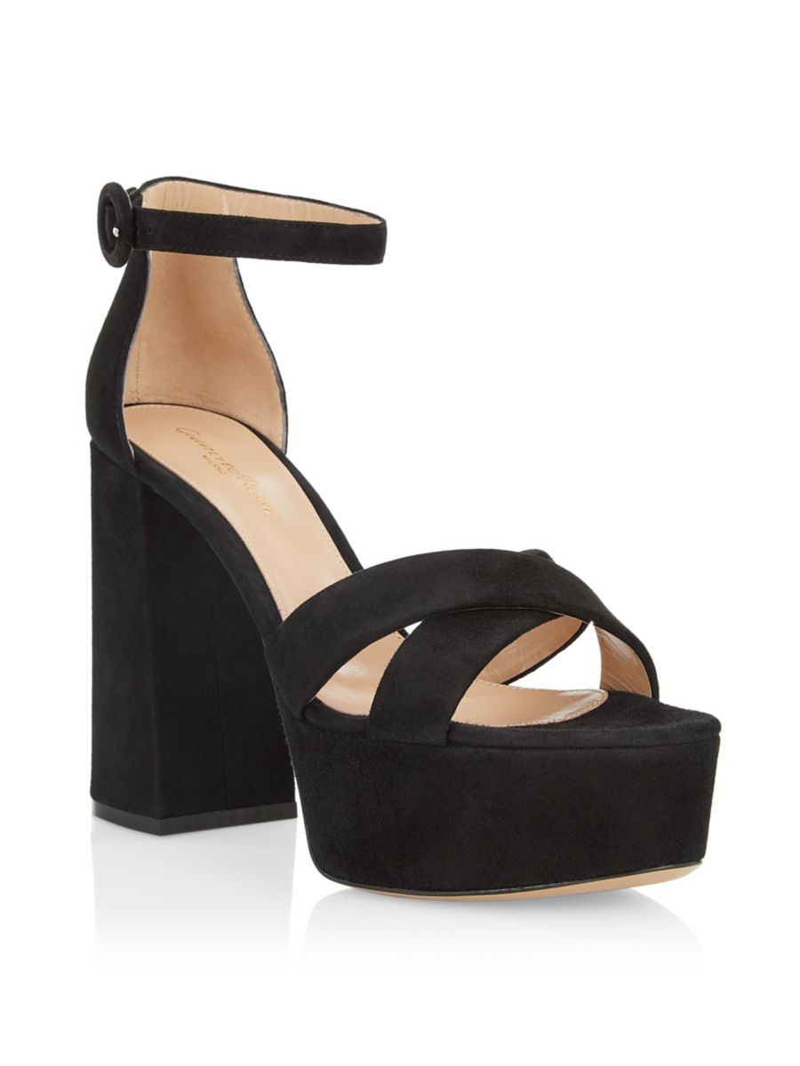 Сандалии Sheridan Camoscio Suede Platform Gianvito Rossi, желто-коричневый — фото 2