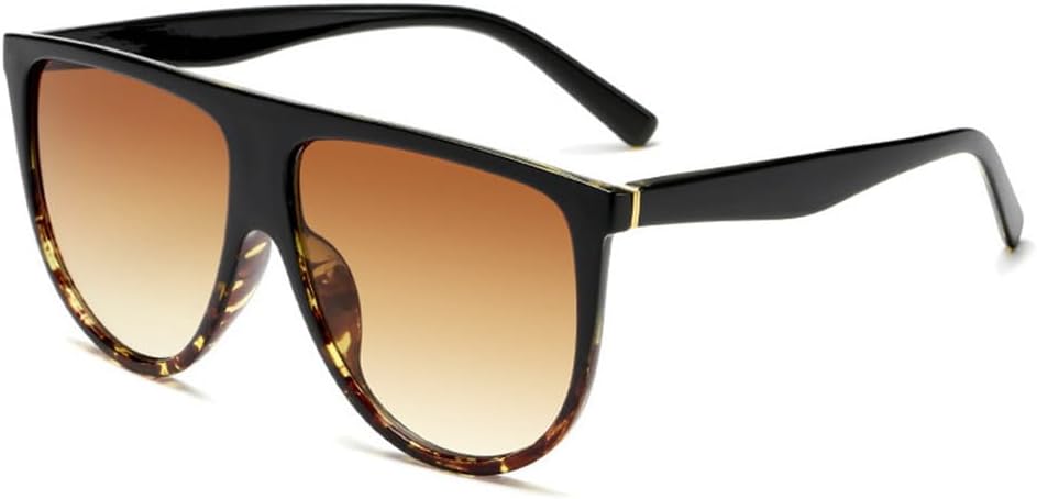 

Солнцезащитные очки с плоской верхней частью, увеличенного размера, в ретро-дизайне, с большой оправой, солнцезащитные очки для женщин с защитой от УФ-излучения UV400 KTUCN, Black Leopard