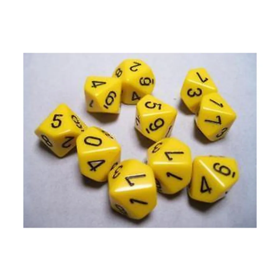 

d10 Желтый с черным (10), Dice - Opaque - d10 (Chessex)