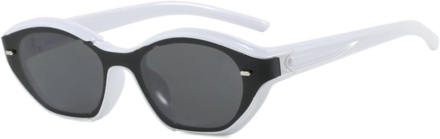 

Willochra Модные солнцезащитные очки «кошачий глаз» для женщин, толстые овальные, винтажные, в стиле Y2K, футуристические солнцезащитные очки для женщин, защита от ультрафиолета UV400, C6