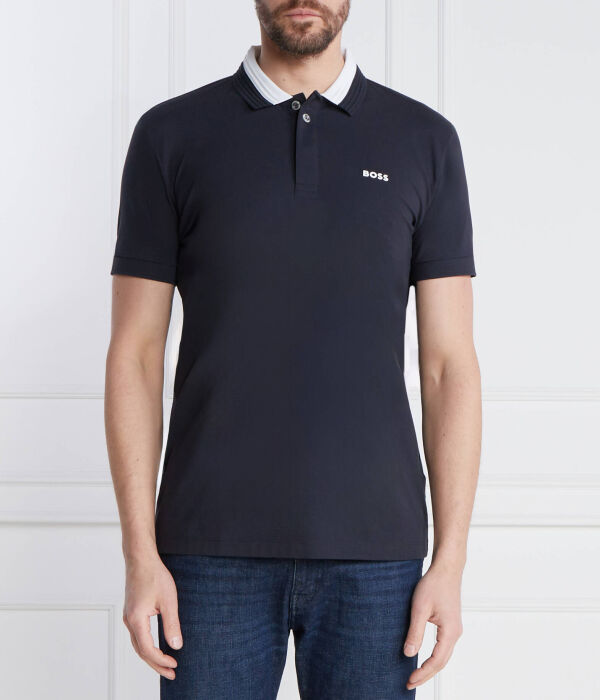 

Поло Boss Green Paddy Regular Fit, синий / белый