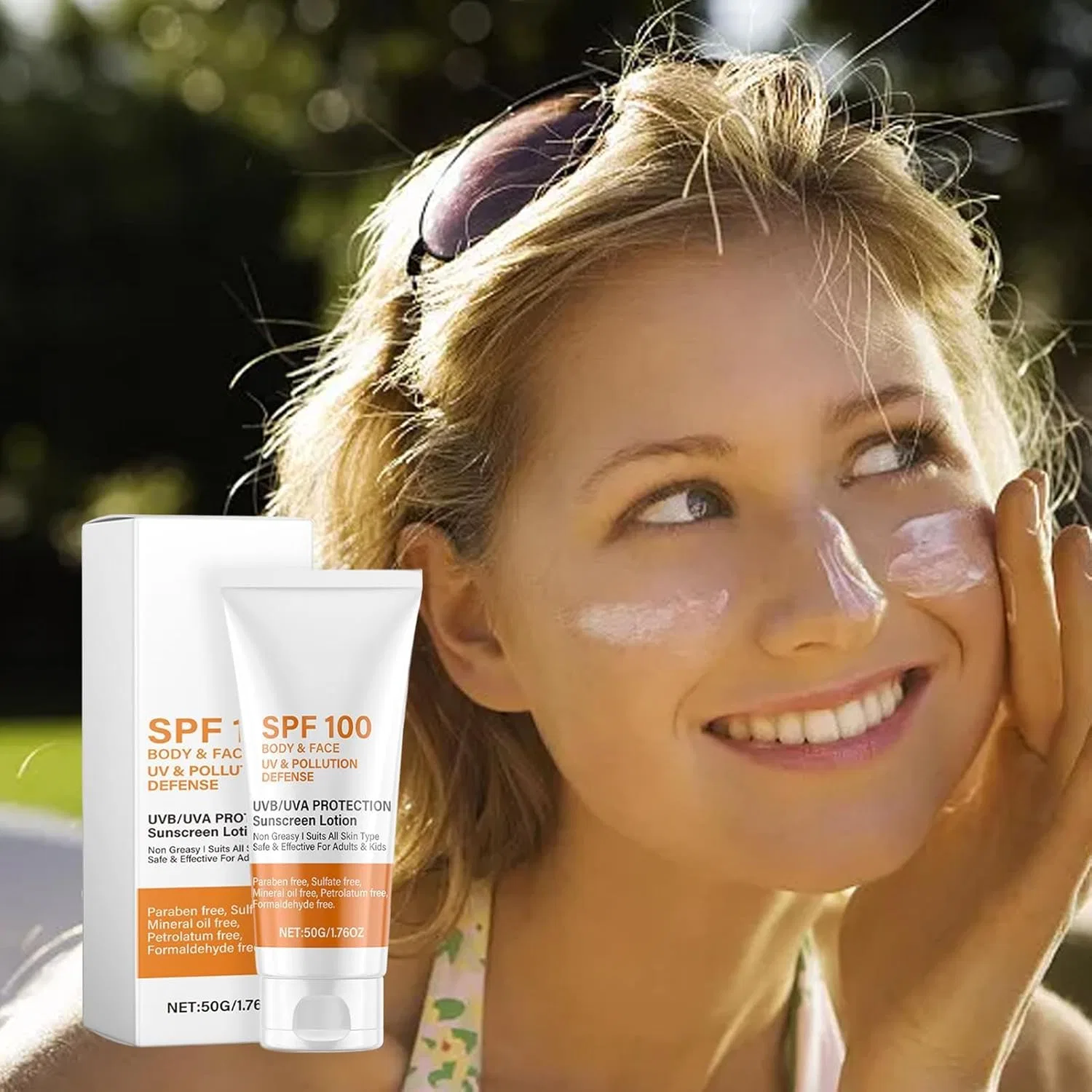 Солнцезащитный лосьон для лица и тела SPF 100, 5.5 x 3.8 x 13.5 см Generisch — фото 4