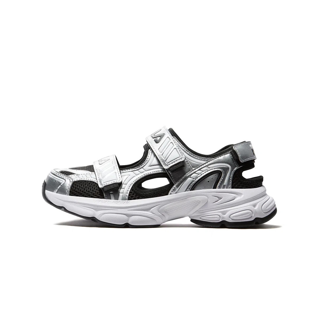 Сандалии SEASON FSW из синтетической кожи и текстиля дышащие, черный/lunar rock gray, детские FILA KIDS, Black/Lunar Rock Gray