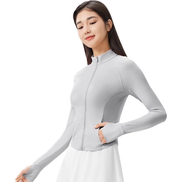 

XIAOYEHEZI Женская одежда для защиты от солнца, Stand Collar Slim Fit, Light Gray