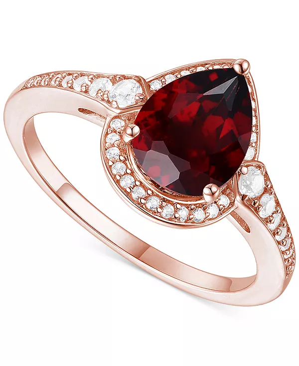 

Кольцо с аметистом (1-1/3 карата tw) и выращенным в лаборатории белым сапфиром (1/4 карата tw) в ореоле из стерлингового серебра с покрытием из 14-каратного золота (также с другими драгоценными камнями) Macy'S, garnet