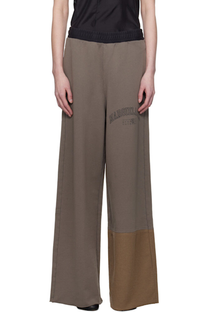 

Коричневые брюки для отдыха в стиле университетской вставки MM6 Maison Margiela
