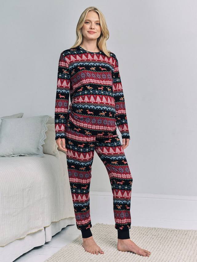 

Рождественский комплект пижамы Fair Isle для беременных собак Chelsea Peers, Navy