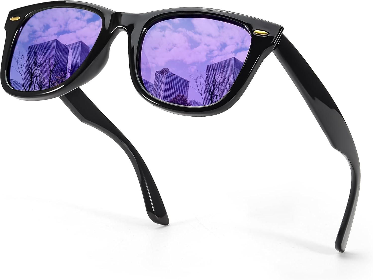 

Поляризованные солнцезащитные очки SIPHEW для женщин и мужчин - UV400, зеркальные, для пляжа, дизайнерские модные солнцезащитные очки унисекс, средний размер, A12 Black Purple Mirror Lens