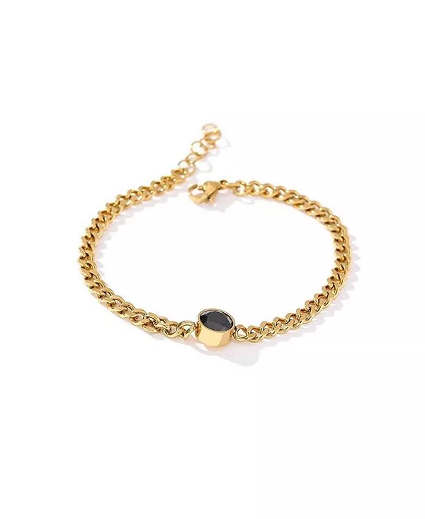 

Женский браслет-цепочка с подвеской из черного кристалла Hollywood Sensation, gold