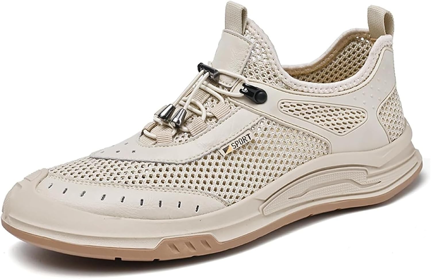 

Мужские походные кроссовки для активного отдыха на улице, летние сандалии, дышащая сетка, легкие кроссовки, повседневные, «босоножки», обувь для пляжа, перехода по воде, плавания и рыбалки Generic, бежевый