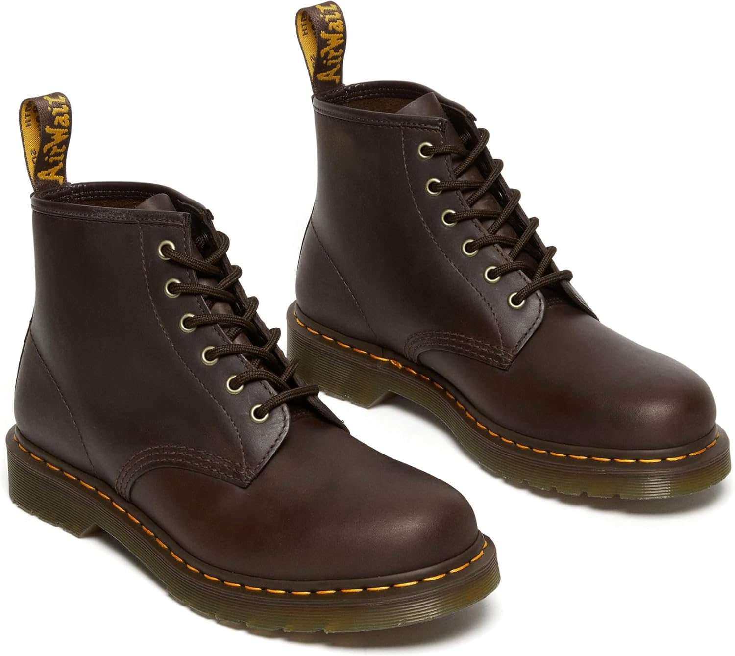

Ботинки Dr. Martens Unisex 101 6 Eye Leather, Dark Brown Crazy Horse, 8 Women/7 Men