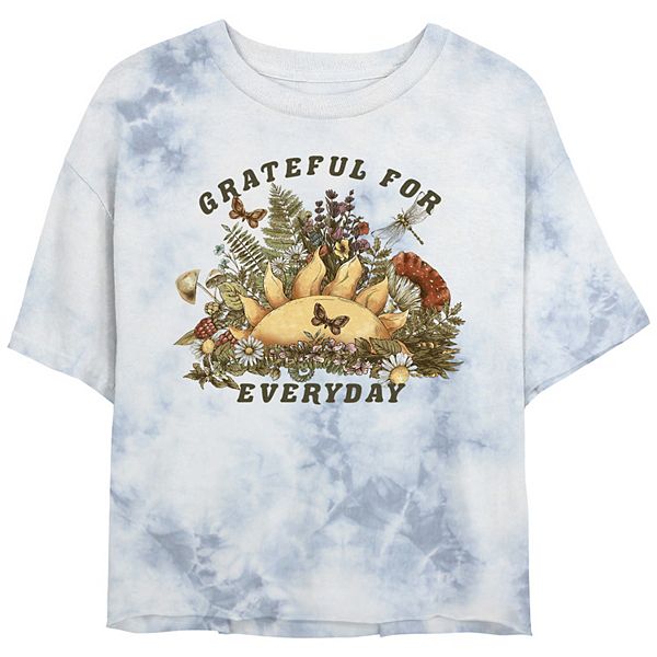 

Футболка Juniors Grateful for Everyday Bombard Wash Graphic Crop Unbranded