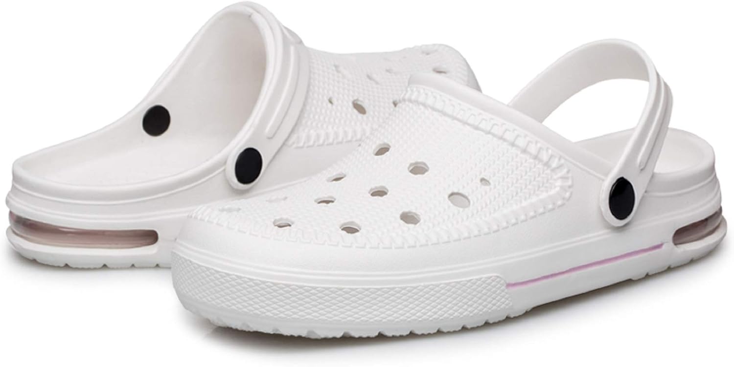 

SILLENORTH Садовые сабо унисекс, обувь для воды, пляжная обувь, тапочки, сандалии, воздушная подушка, легкие, удобные, белый