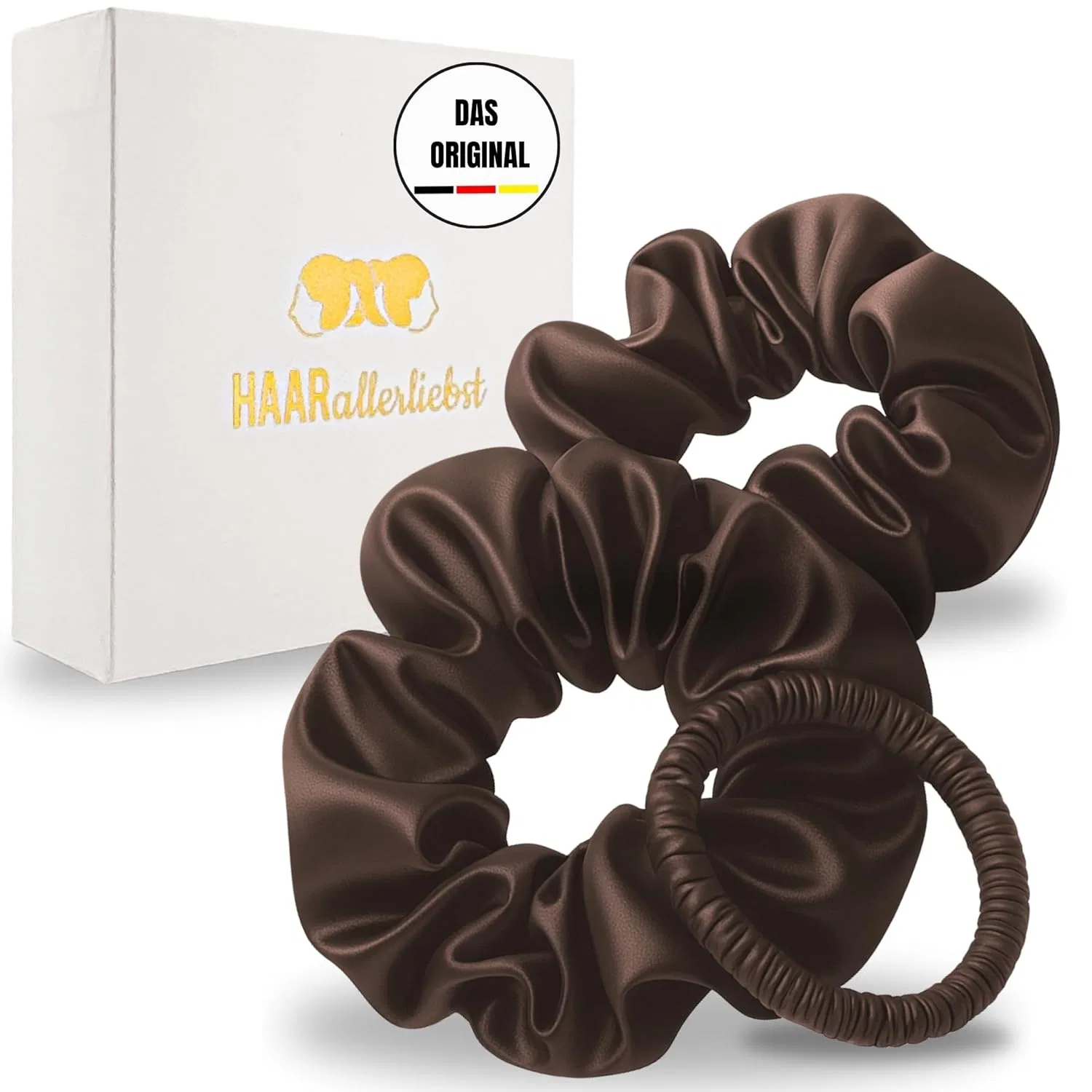 Набор из 3 шелковых резинок для волос HAARallerliebst Haarallerliebst, Brown Set Of 3